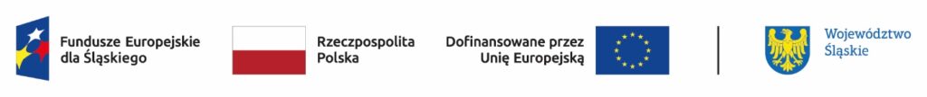 Flagi kolejno Fundusze europejskie dla sląska, flaga polski, flaga unii europejskiej, flaga śląska
